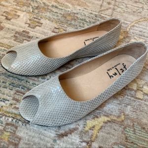 French Sole FS/NY Fortune Flat Leather Peep Toe